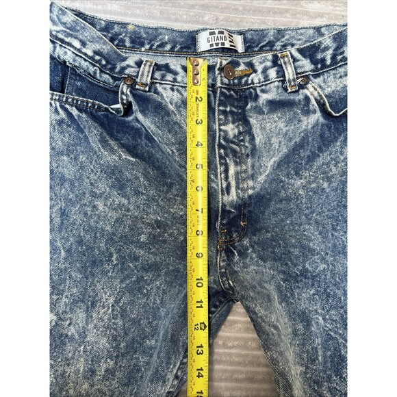 Vintage 90s Gitano Baggy Jeans Mens Acid Wash Hi-Rise Denim 34x32 - Picture 8 of 16